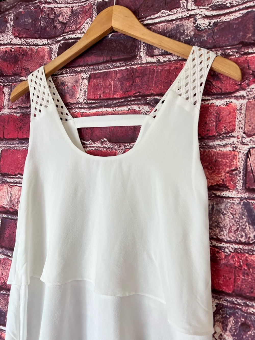 Anthropologie HD in Paris White Tiered Layered Tank Top - Picture 3 of 4